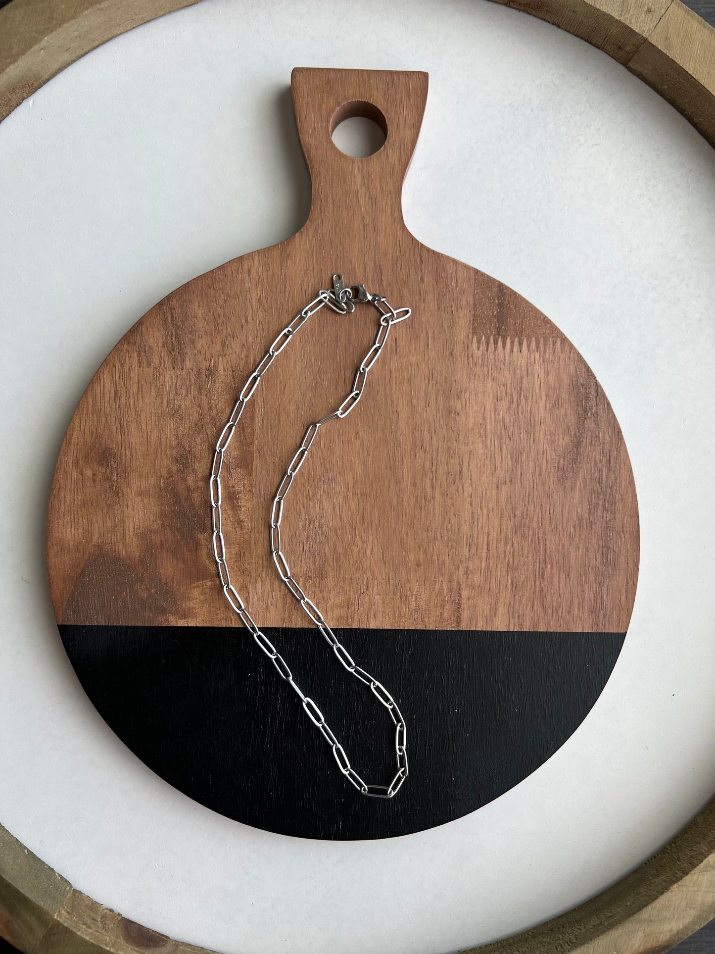 Silver Paperclip Chain Necklace