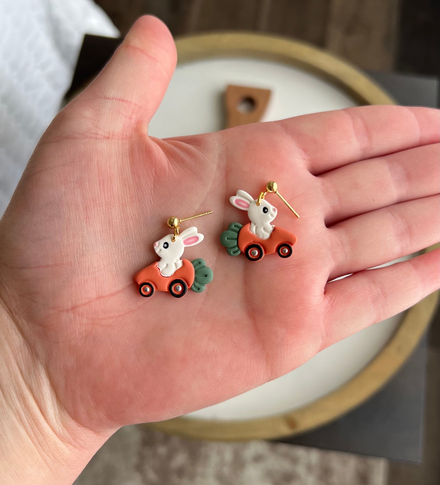 Small Bunny in Carrot Car - PRE ORDER