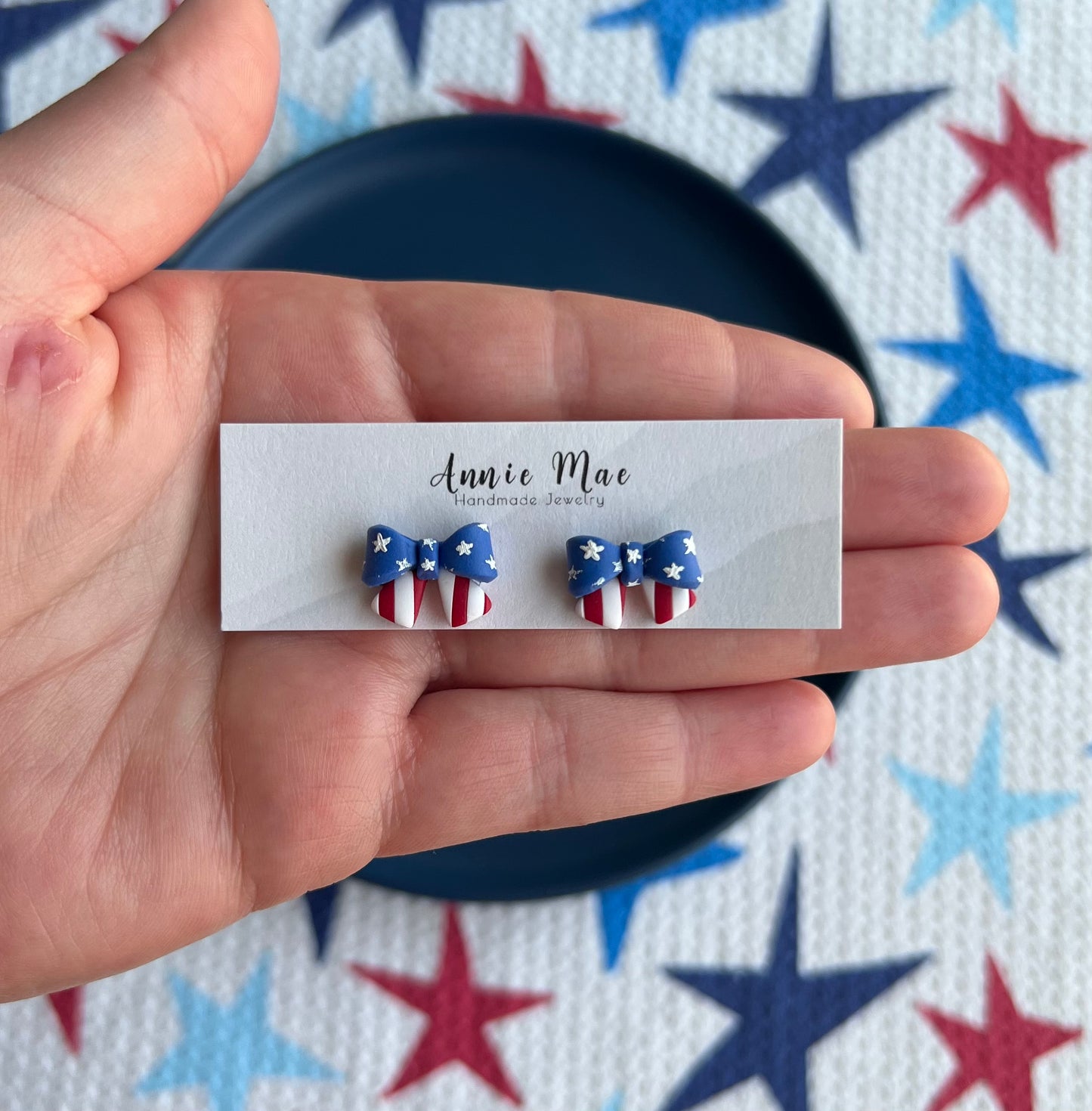 3D Bow Studs - Patriotic