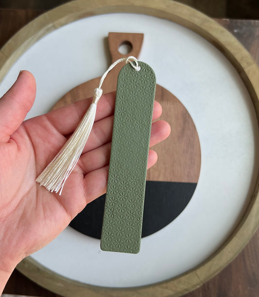 Long Bookmark - Green Floral