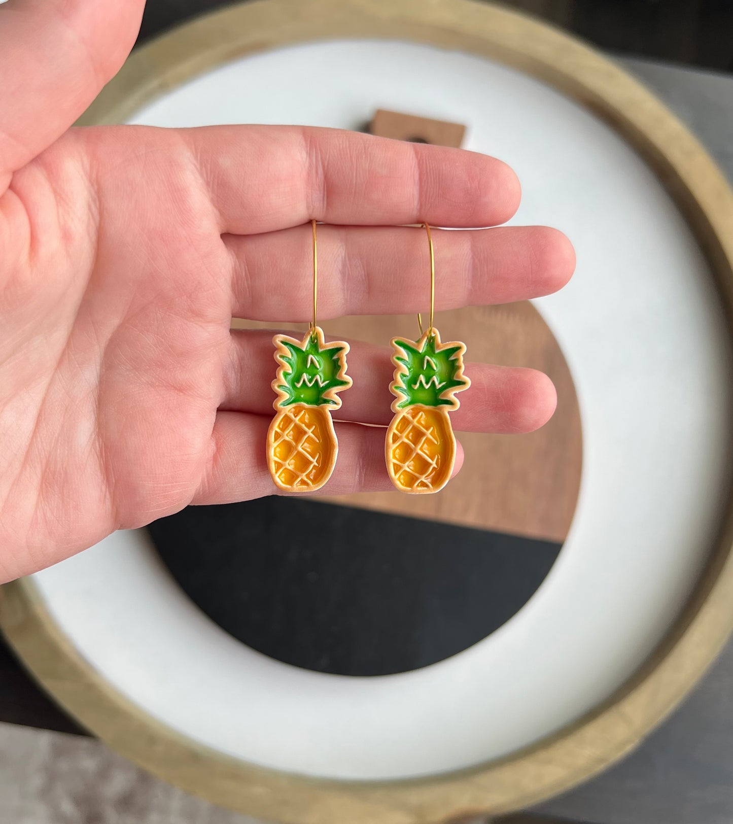 Pineapple Colored Resin Hoops - PRE ORDER
