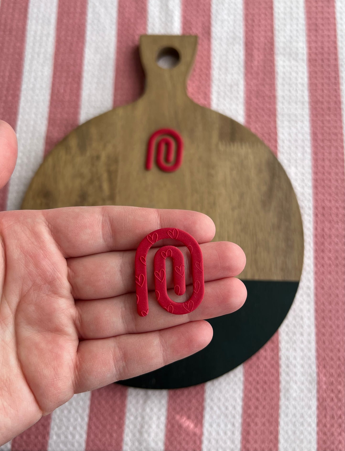 Paperclip Bookmark - Red Hearts