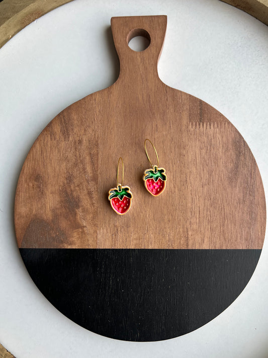 Strawberry Colored Resin Hoops