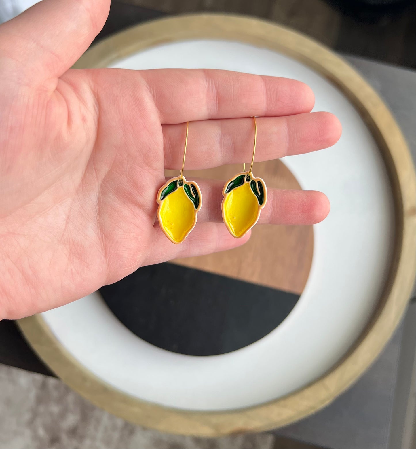 Lemon Colored Resin Hoops - PRE ORDER