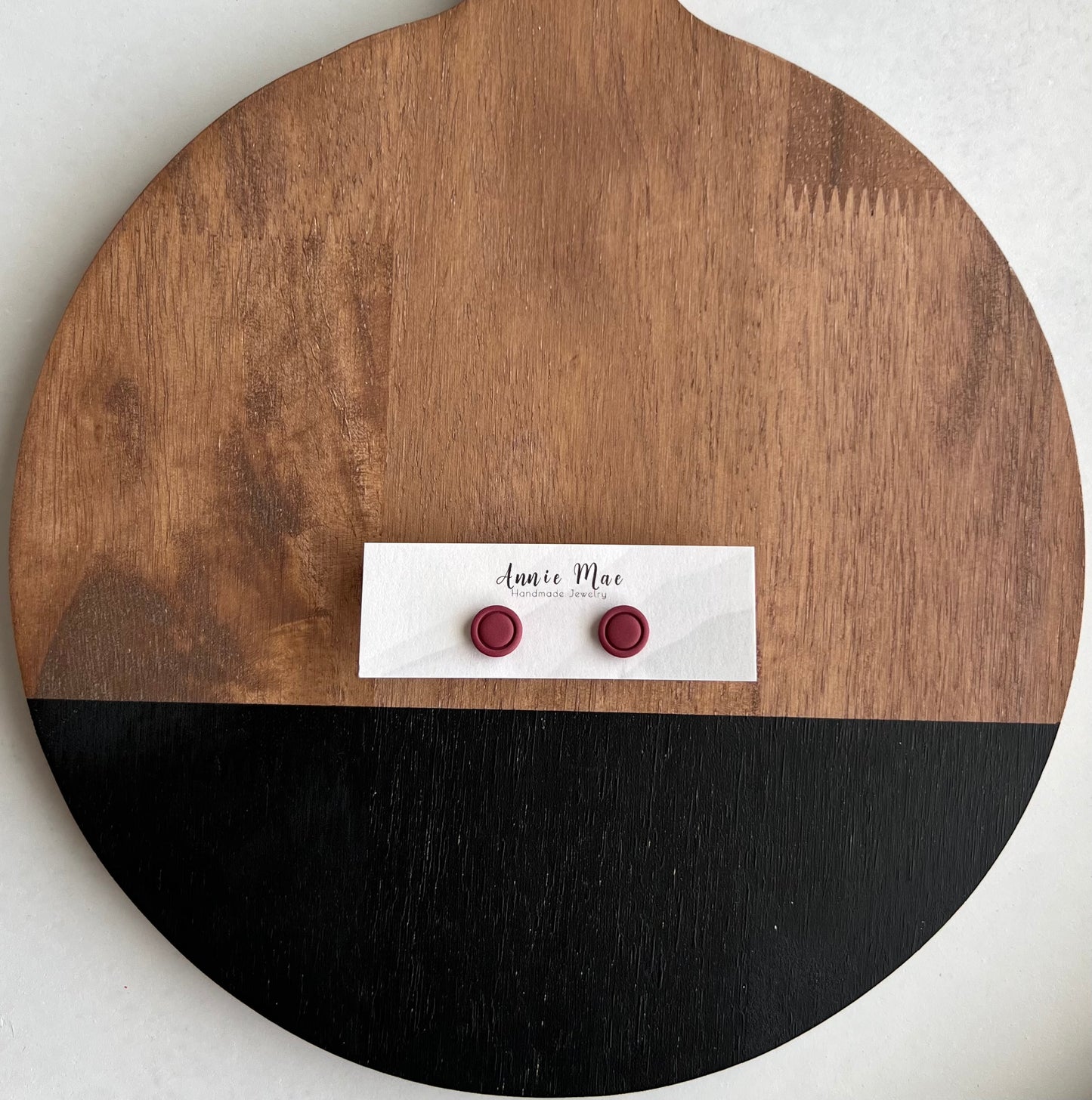 Maroon Embossed Circle Studs