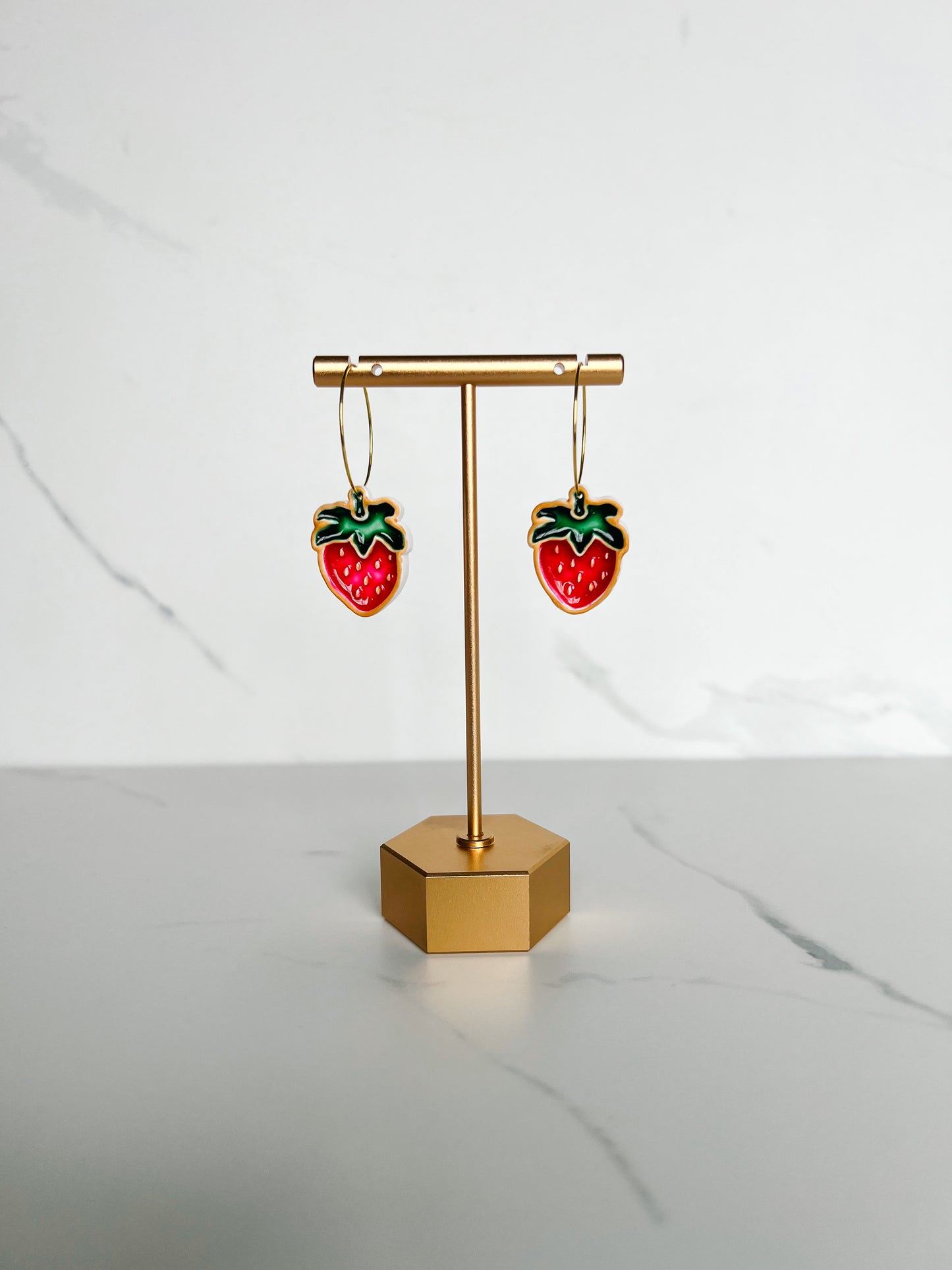 Strawberry Colored Resin Hoops - PRE ORDER