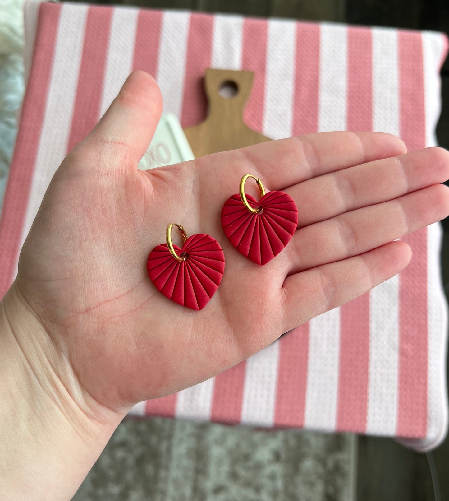 Heart Burst Hoops - Red