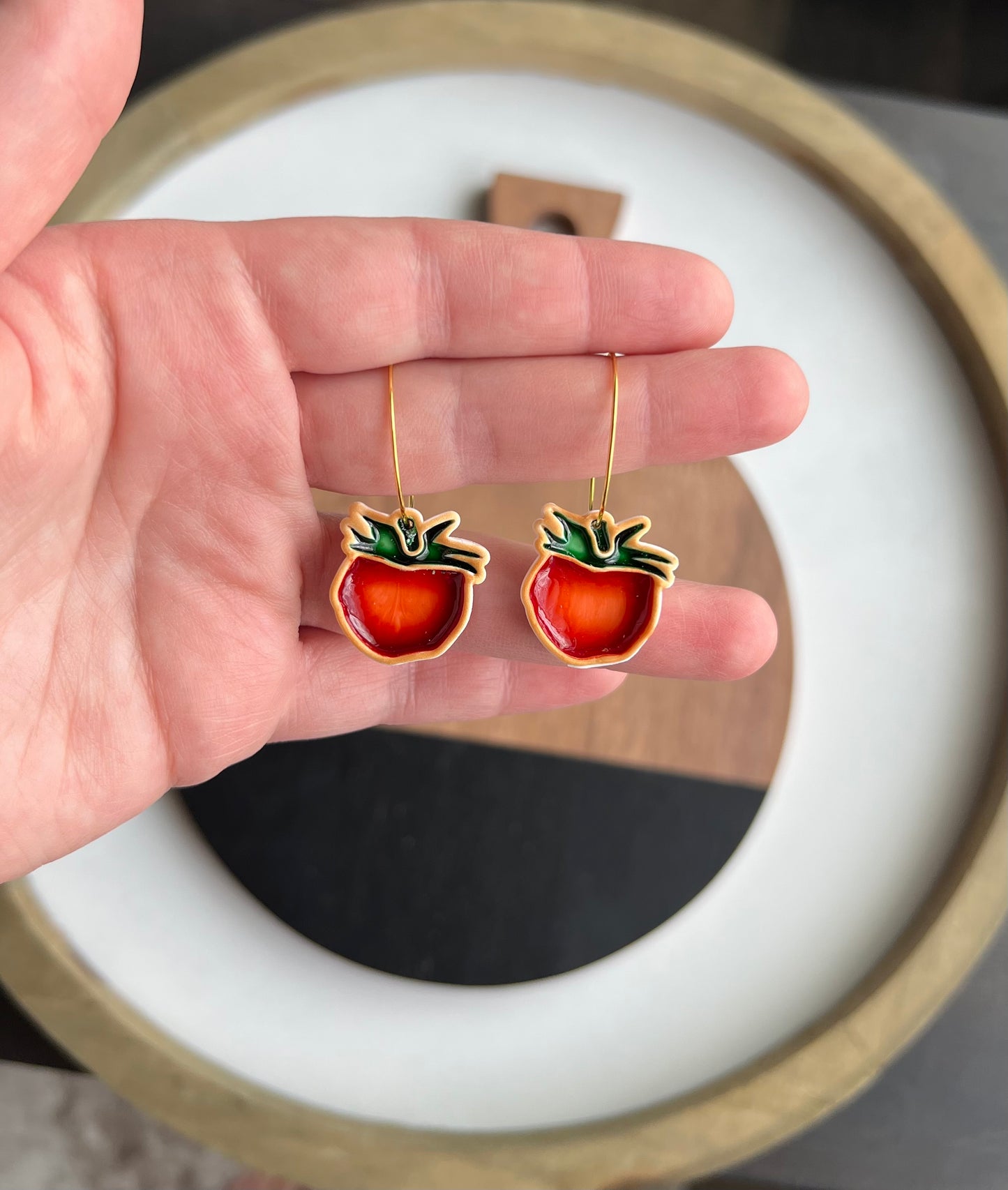 Tomato Colored Resin Hoops - PRE ORDER