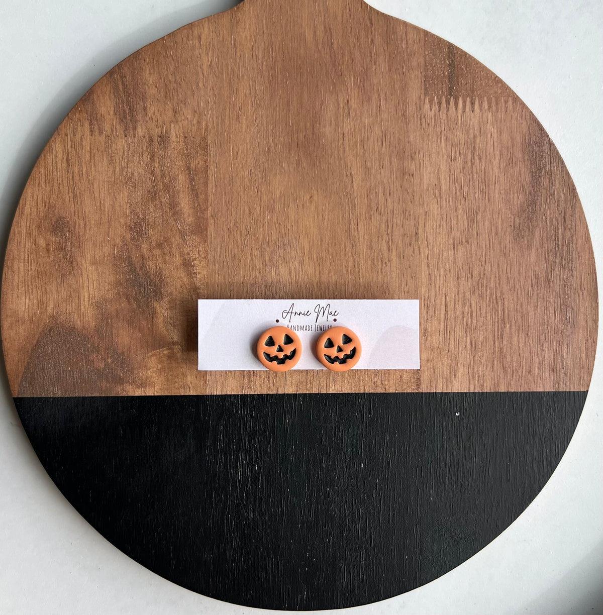 Circle Pumpkin Face Stud - PRE ORDER