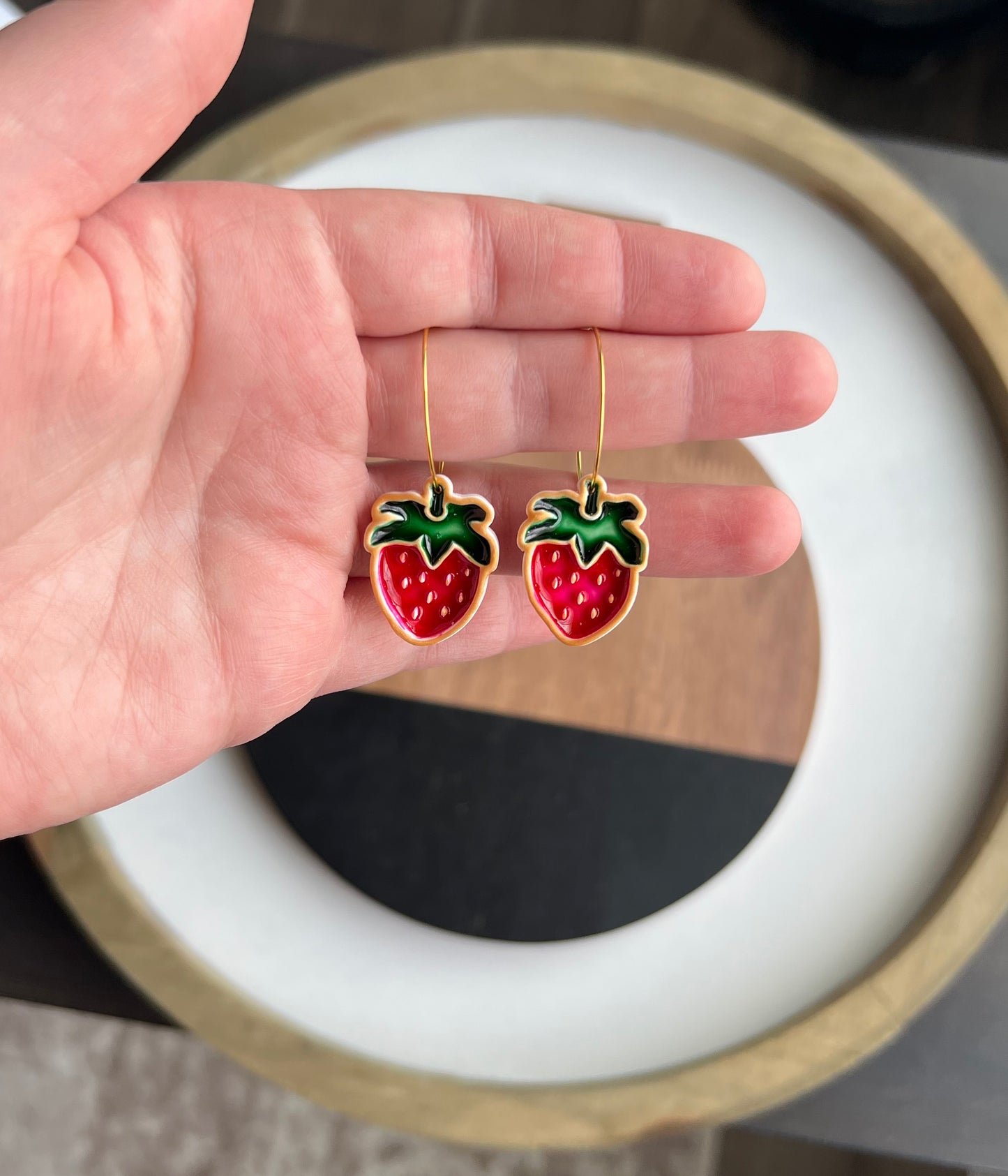 Strawberry Colored Resin Hoops - PRE ORDER