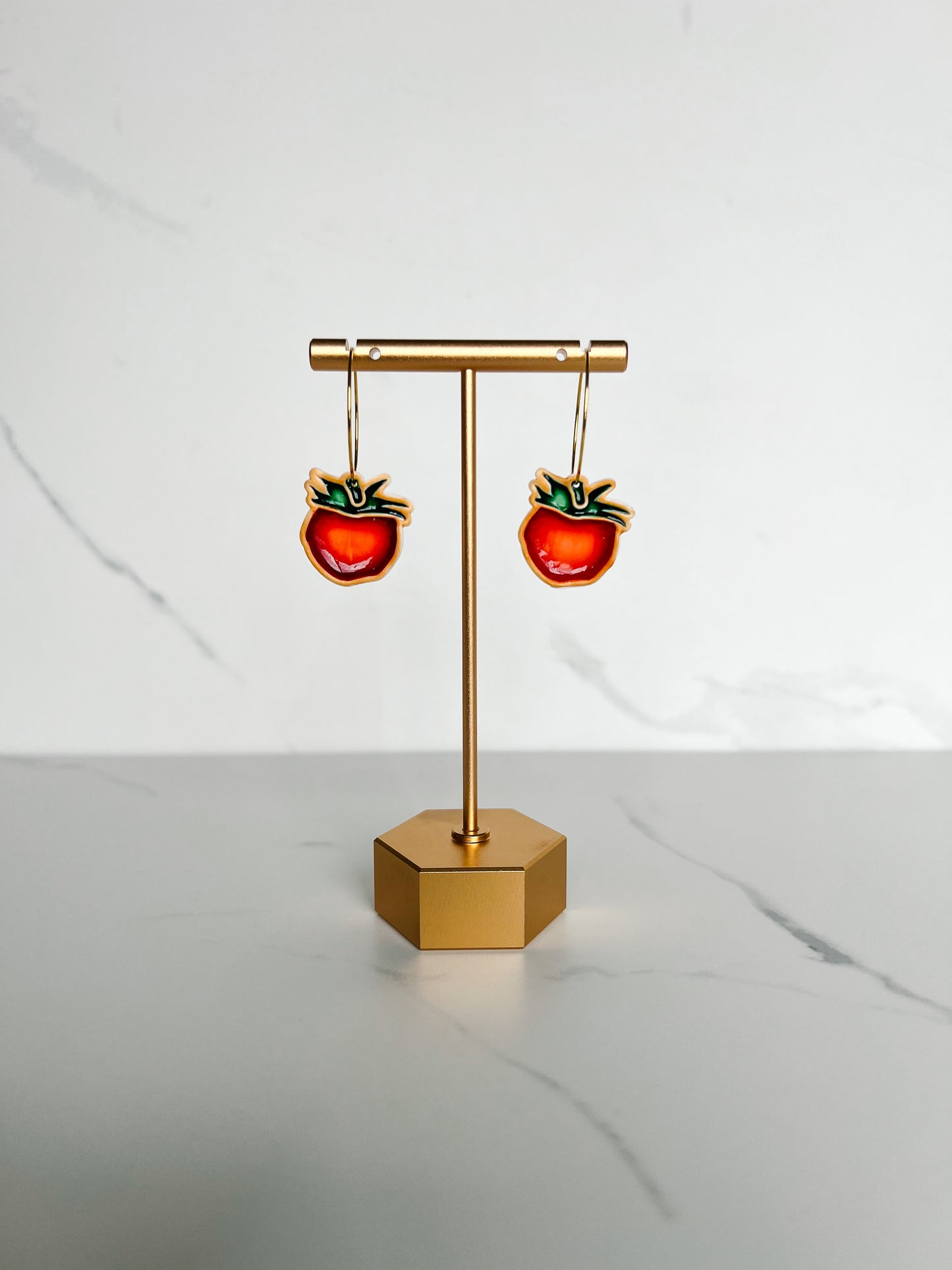 Tomato Colored Resin Hoops - PRE ORDER
