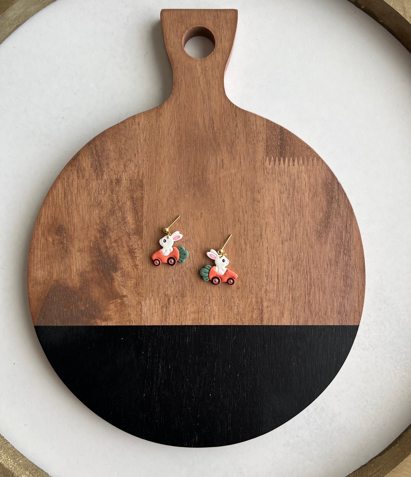 Small Bunny in Carrot Car - PRE ORDER