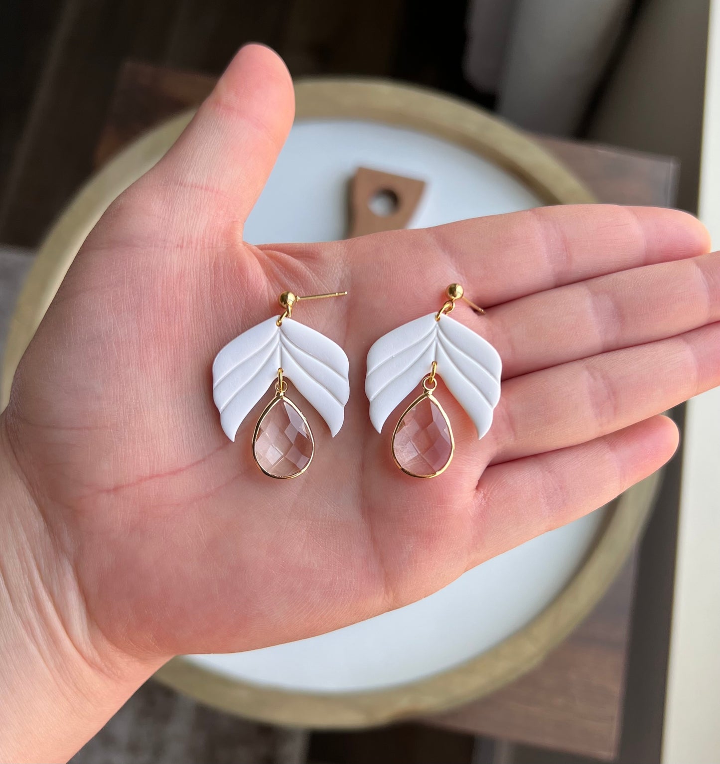 Haylee - White w/Crystal Charm