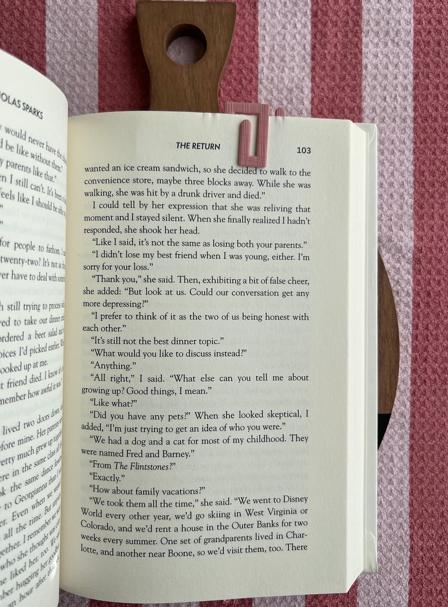 Square Paperclip Bookmark - Pink Plaid