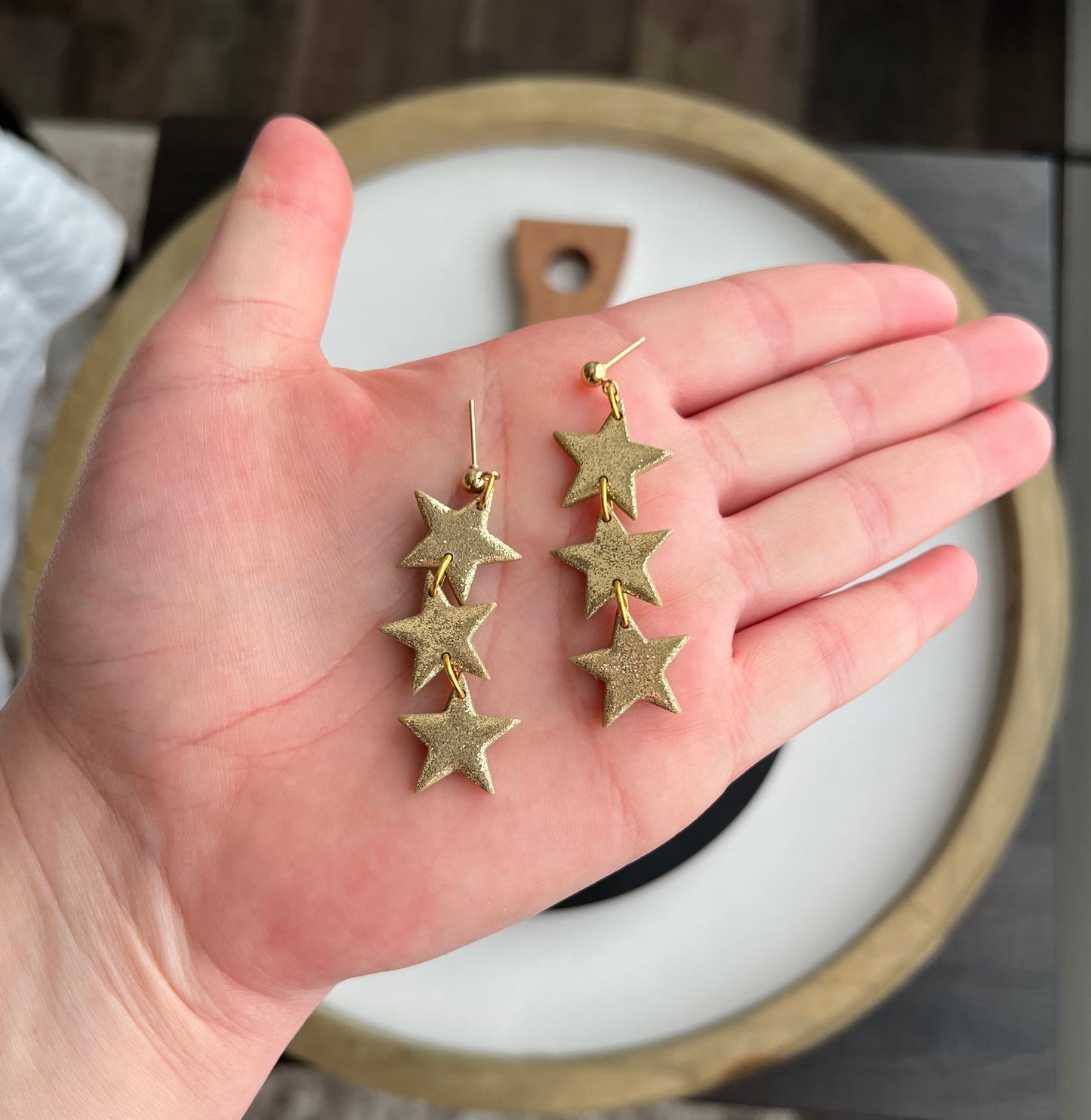 Star Trios - Gold Glitter