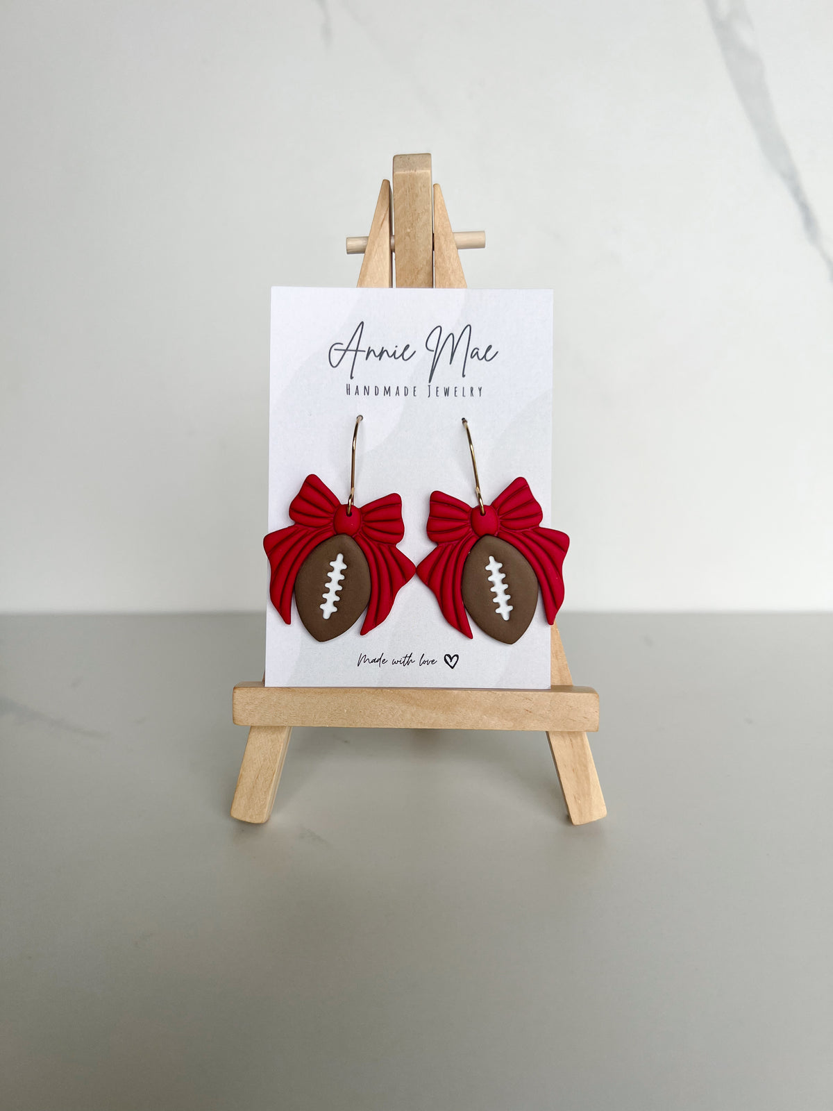 Bows & Footballs - Red - PRE ORDER