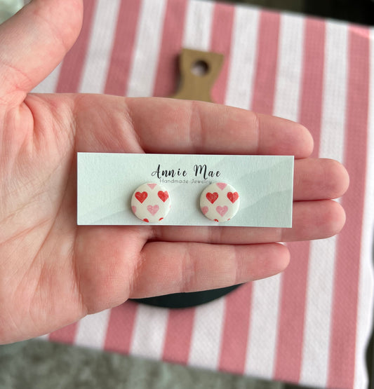 Heart Print Studs
