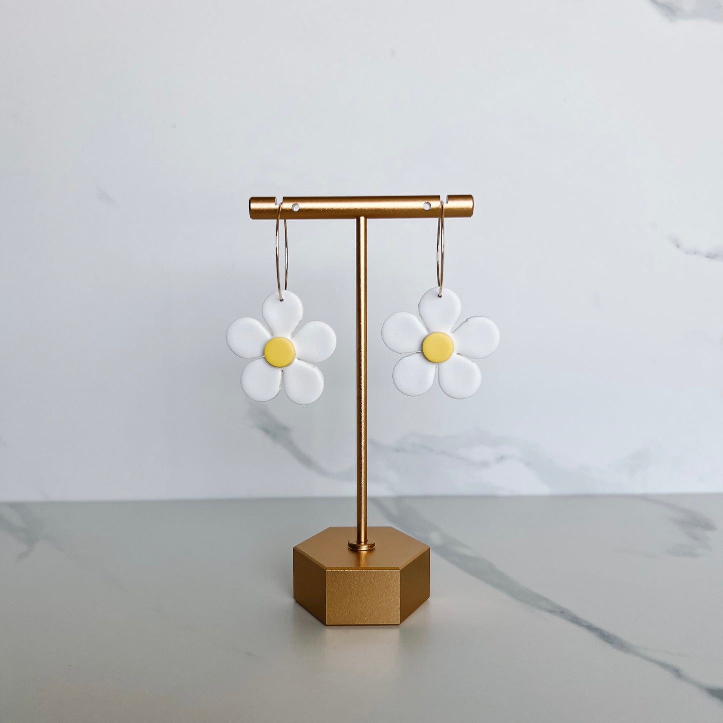 Spring Flower Hoops - White - PRE ORDER