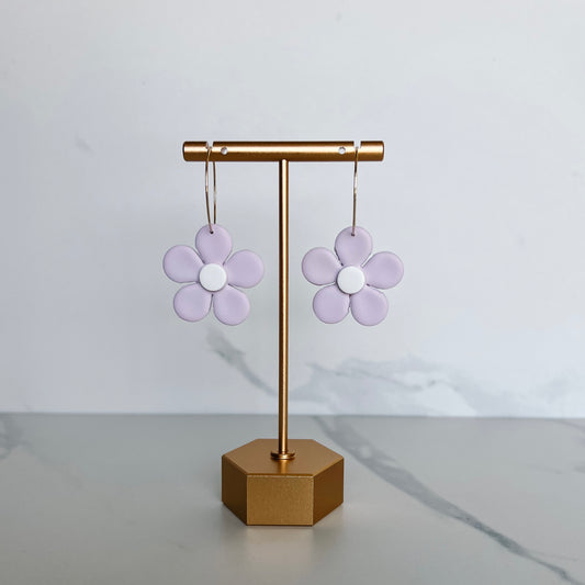 Spring Flower Hoops - Purple