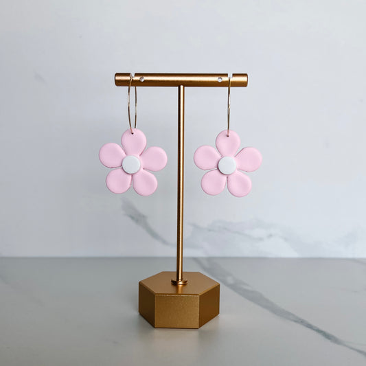 Spring Flower Hoops - Pink